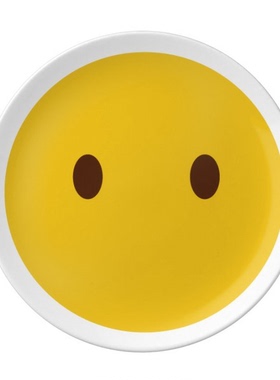 眼睛黄色可爱网聊表情包插画陶瓷餐盘子8寸月光盘餐具家居礼物