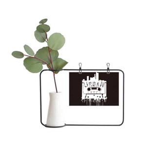 剪影磁带城市图案涂鸦街头金属相框陶瓷花瓶装饰