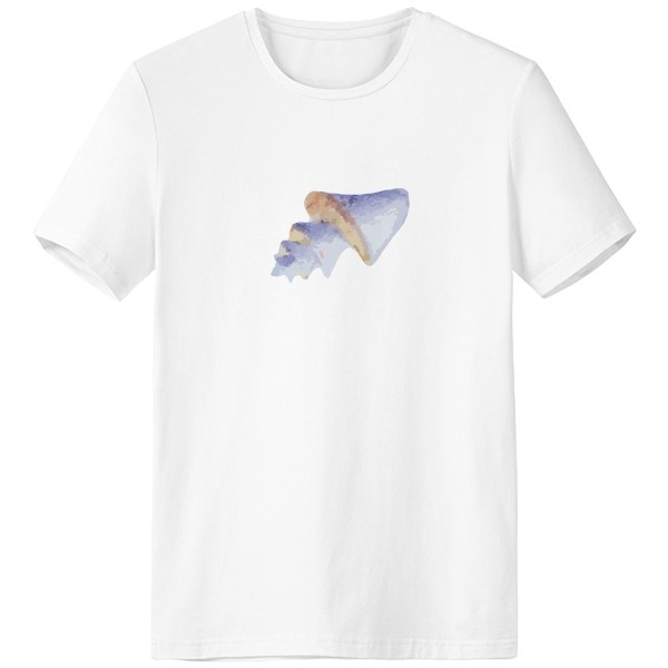 海洋生物蓝色纹样插画男女白色短袖T恤创意纪念衫个性T恤衫礼物