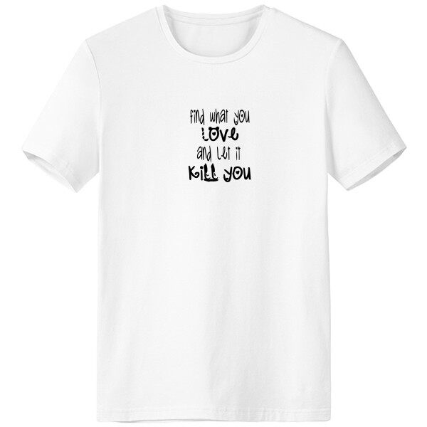 英文文字设计爱与杀男女白色短袖t恤创意纪念衫个性t恤衫礼物