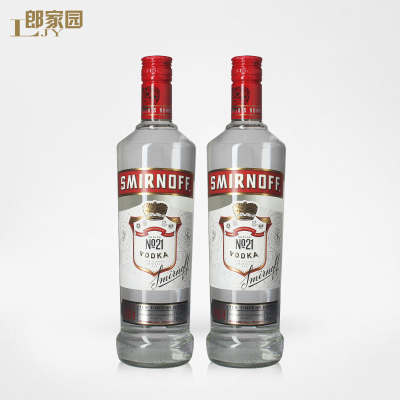 郎家园双响炮洋酒包邮smirnoff vodka斯米诺(皇冠)红牌伏特加