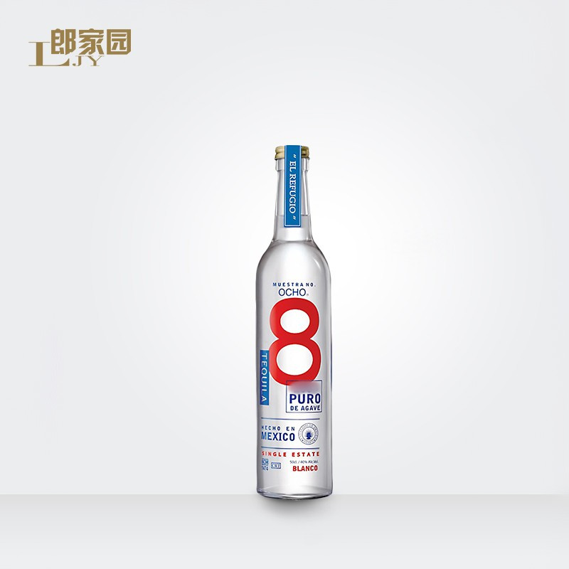 郎家园洋酒OCHO BLANCO TEQUILA墨西哥田园8号银樽特基拉龙舌兰酒-封面