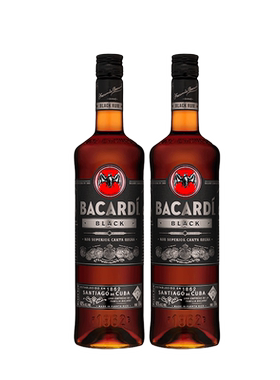 双响炮BACARDI Black百加得黑朗姆酒洋酒烘培鸡尾调酒基酒750ml*2