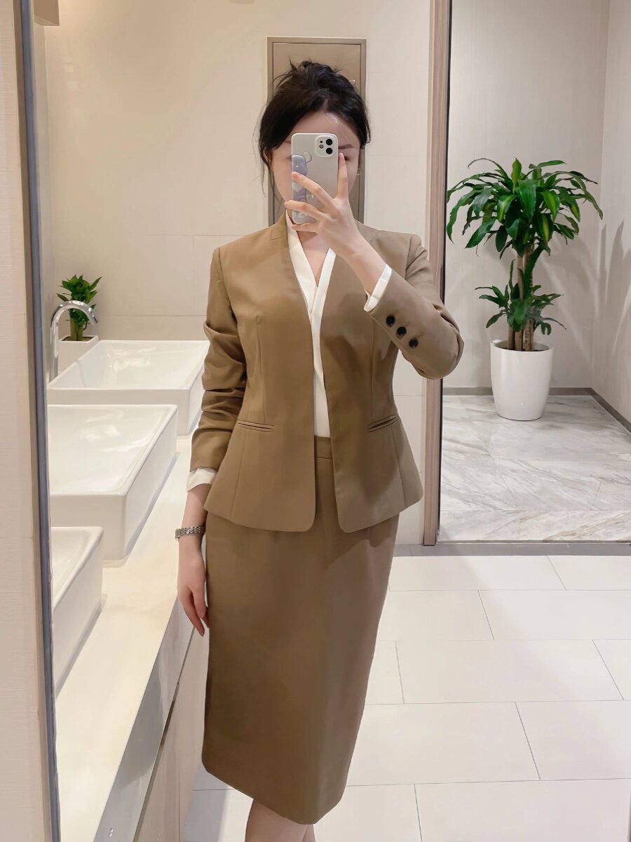 PROFESSIONAL ATTIRE TEMPERAMENT GODDESS FAN HIGH-END SUIT WOMENS SKIRT 2024 AUTUMN NEW FRONT DESK RECEPTION WORK FORMAL WEAR