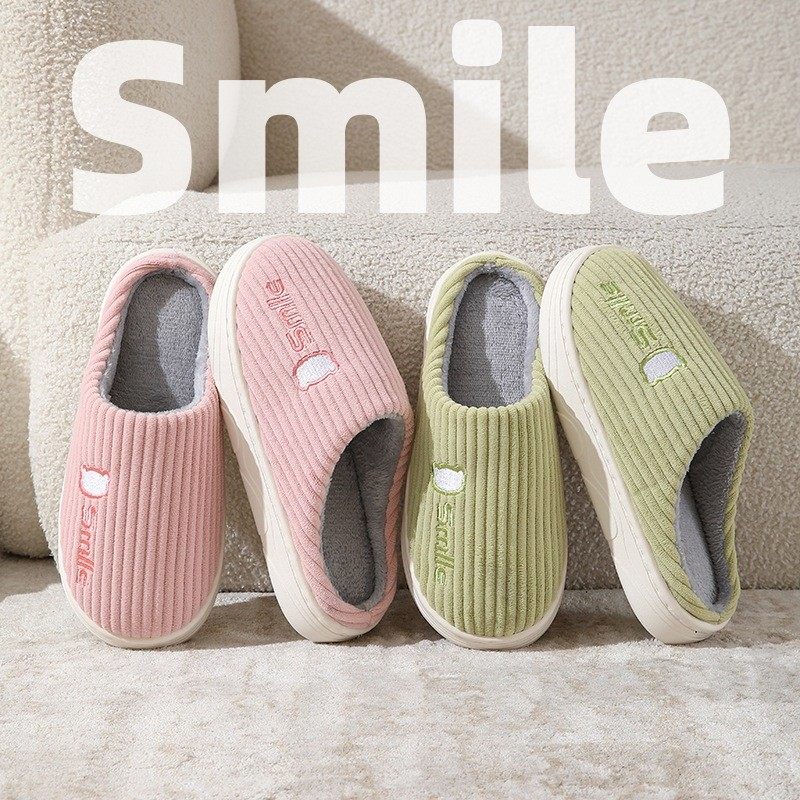 秋冬季半包跟女可爱棉拖鞋保暖防滑月子鞋男士冬天家居家用厚底鞋