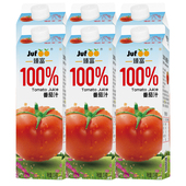 臻富纯果汁100%番茄汁1kg 不加糖盐西红柿汁果蔬汁饮品饮料 6大瓶