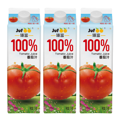 臻富100%番茄汁1kg*3瓶健康营养