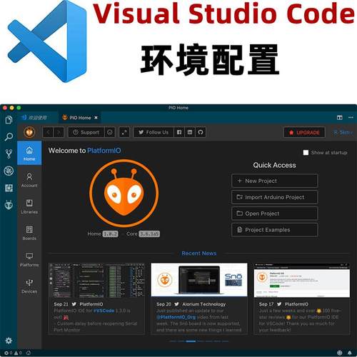 vscode远程安装PlatformIO配置Arduino/ESP8266/ESP32/STM32/8051