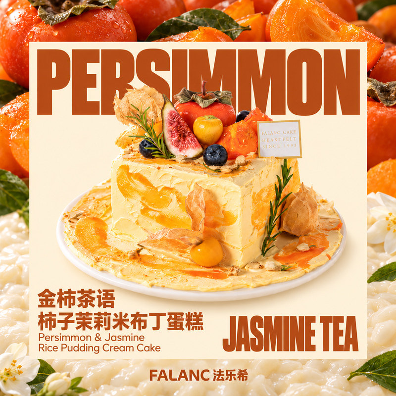 法乐希金柿茶语茉莉奶油蛋糕北京上海广州深圳杭州成都同城配送