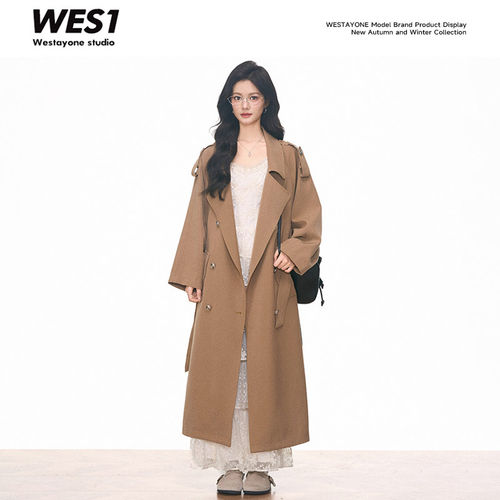 【金金专属】WESTAYONE 风衣外套女士中长款大衣+吊带连衣裙