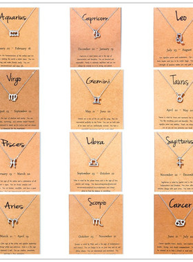 Twelve Constellations alloy pendant necklace 星座项链