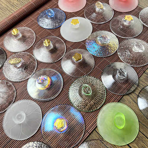 玻璃泡茶盖子单卖 描金盖碗单盖茶碗茶杯零配盖配件功夫茶具盖子