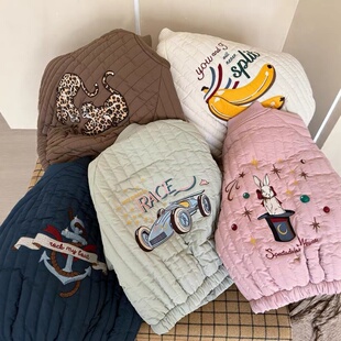 刺绣卡通棉衣2025冬款 儿童夹棉加厚兔毛内里加绒夹克外套保暖棉服