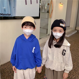 韩版童装 男女儿童纯色休闲宽松套头衫 宝宝洋气韩版春款上衣卫衣
