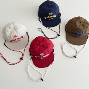 平檐鸭舌帽男女童洋气爱心刺绣棒球帽亲子款 大小童个性 ins风格