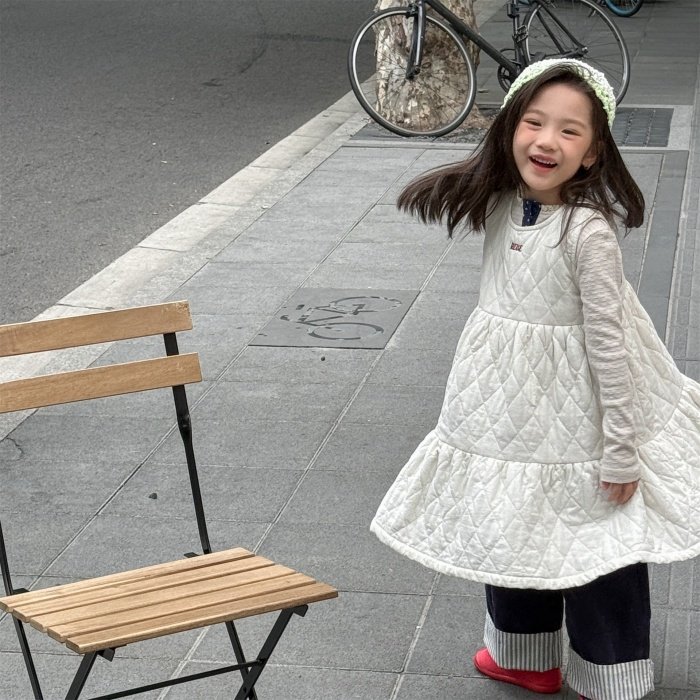 女童无袖连衣裙公主裙夹棉背心裙