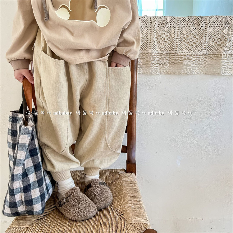 韩国男女儿童大口袋百搭束口哈伦裤宝宝水洗棉休闲宽松秋季长裤潮,童装/婴儿装/亲子装,裤子,淘宝优惠券,粉丝福利购,淘宝优惠卷