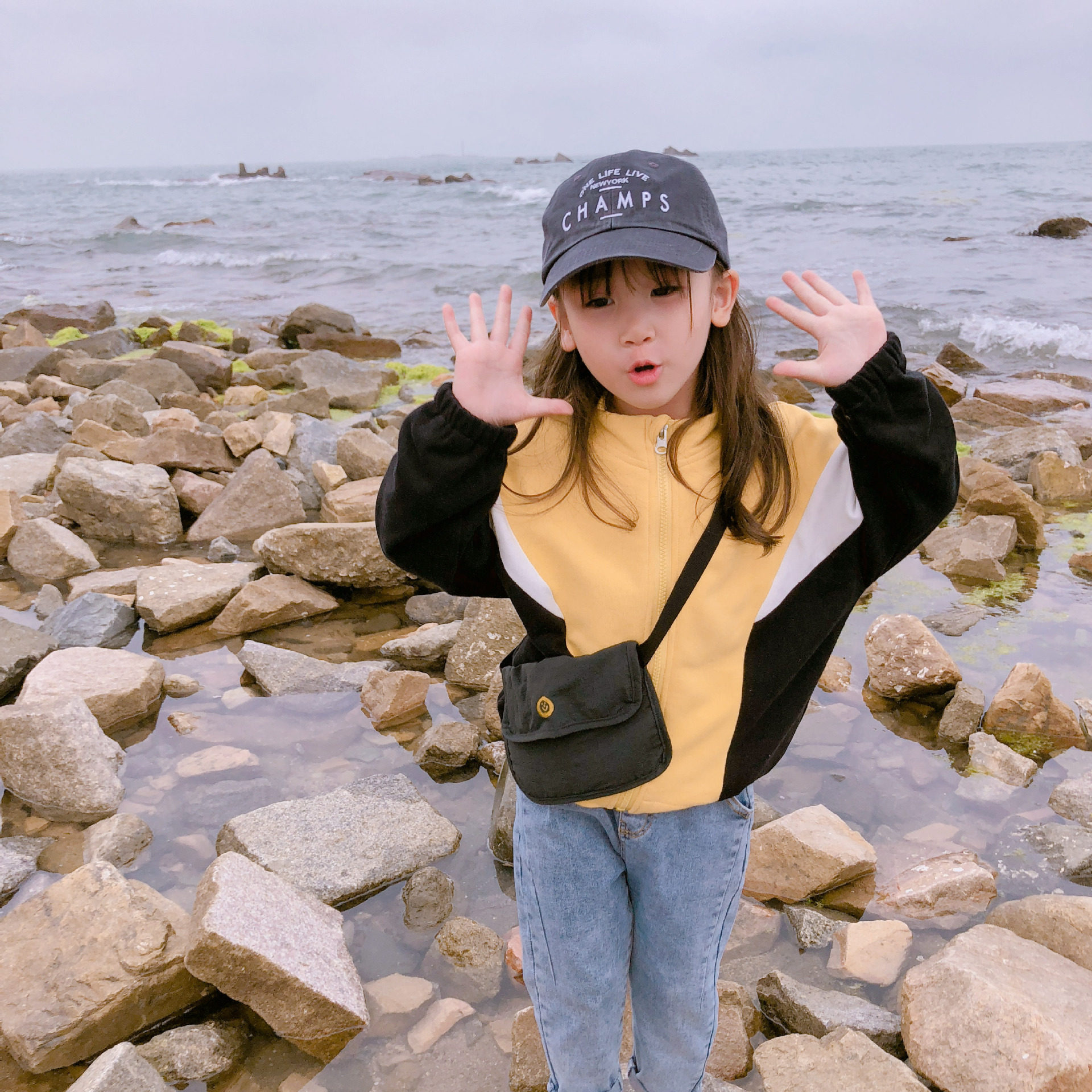 秋季新款童装 男女童拼接拉链开衫 宝宝休闲外套 潮范