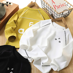 儿童圆领打底衫 新款 上衣1926 T恤超柔高弹2025秋季 男童云朵棉长袖