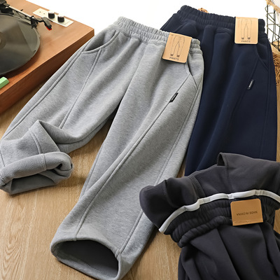 男童加肥加绒运动裤冬季保暖卫裤