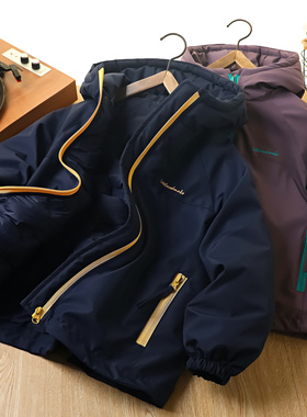 男童加棉加厚棉衣超保暖气绒棉服袄25冬季新款儿童冲锋衣外套7297