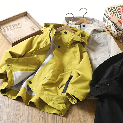 男童加绒冲锋衣外套2025秋冬季装中大童儿童拉链开衫棉衣棉服7170