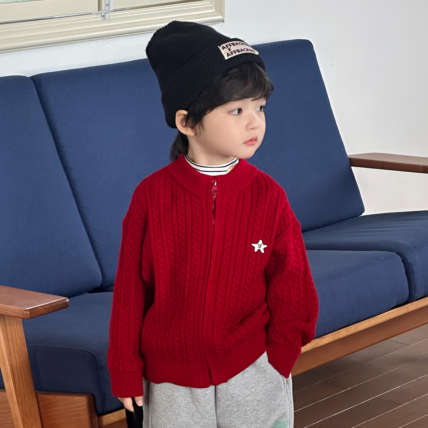 男童卡通毛衣开衫2025秋冬新款