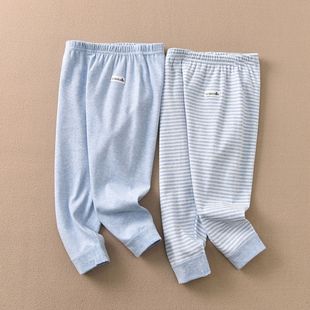 子棉毛线裤 日系2件装 纯棉保暖长裤 全棉男女童打底裤 6525 儿童秋裤