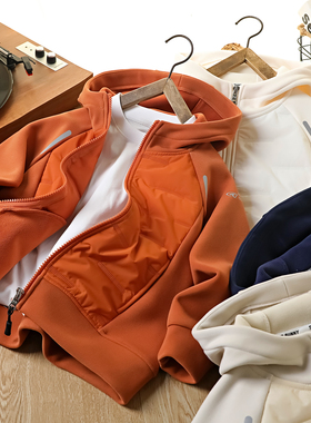 男童奥粒绒防风外套厚2026秋冬季中大童儿童加绒连帽开衫棉衣7910