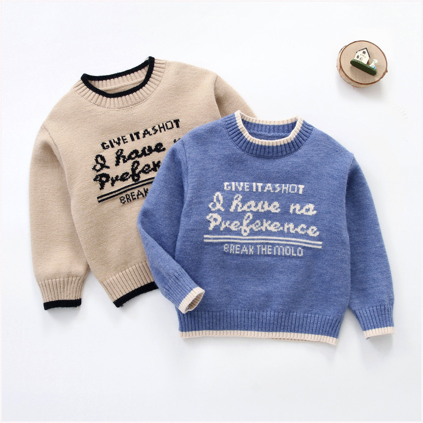 男童圆领毛衣2026秋冬季新款中大童保暖打底针织衫儿童线衣8198