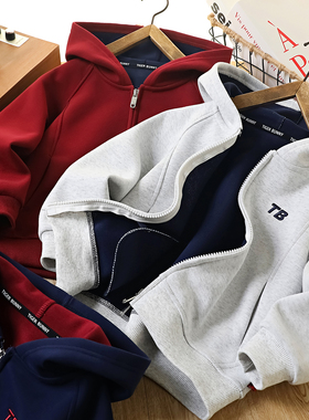 男童连帽拉链外套2025秋季新款儿童纯色开衫卫衣休闲运动上衣7213