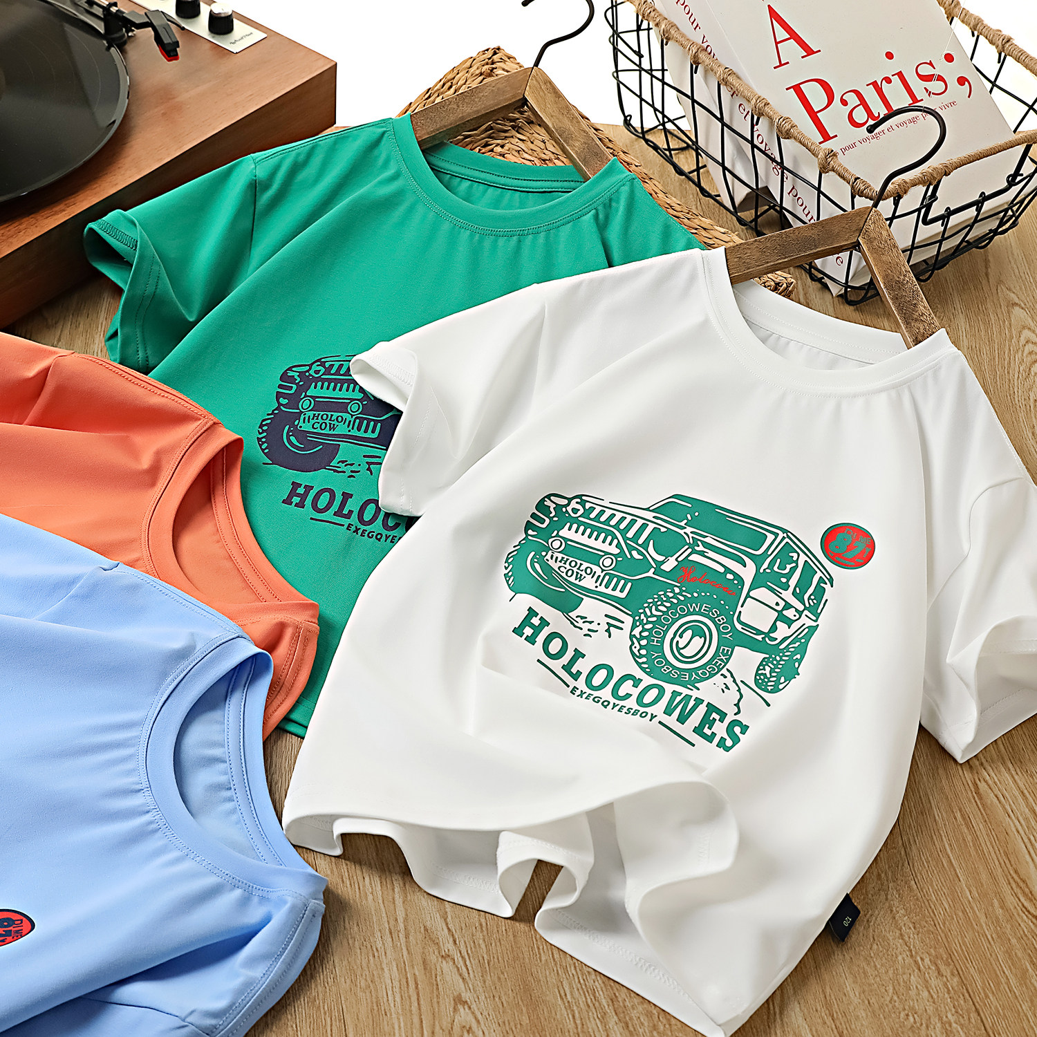 男童纯棉圆领短袖T恤衫薄款2026夏季中大童儿童半袖运动上衣1032