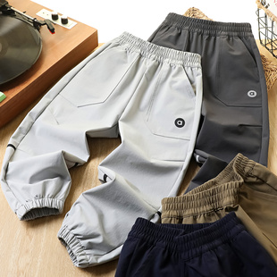 男童休闲裤2026秋季新款中大童印花登山速干裤儿童松紧腰长裤6507