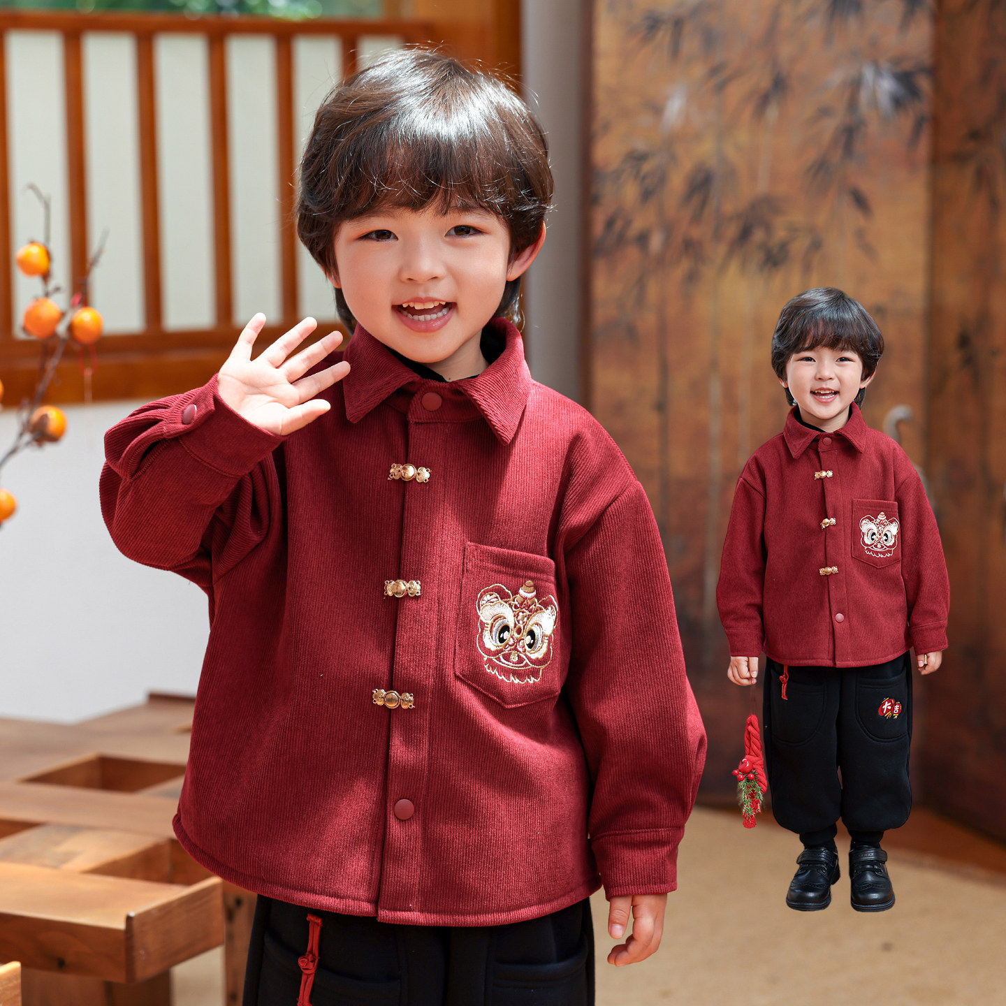 男童红色衬衫加厚2026冬季新款一体绒外套灯芯绒年服衬衫9239,童装/婴儿装/亲子装,普通外套,淘宝优惠券,粉丝福利购,淘宝优惠卷