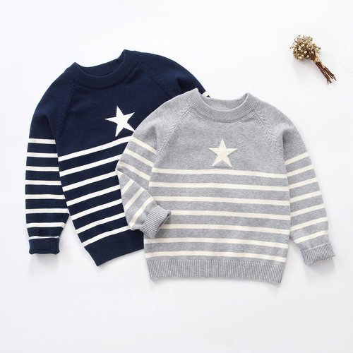 男童圆领纯棉毛衣薄款秋冬打底衫