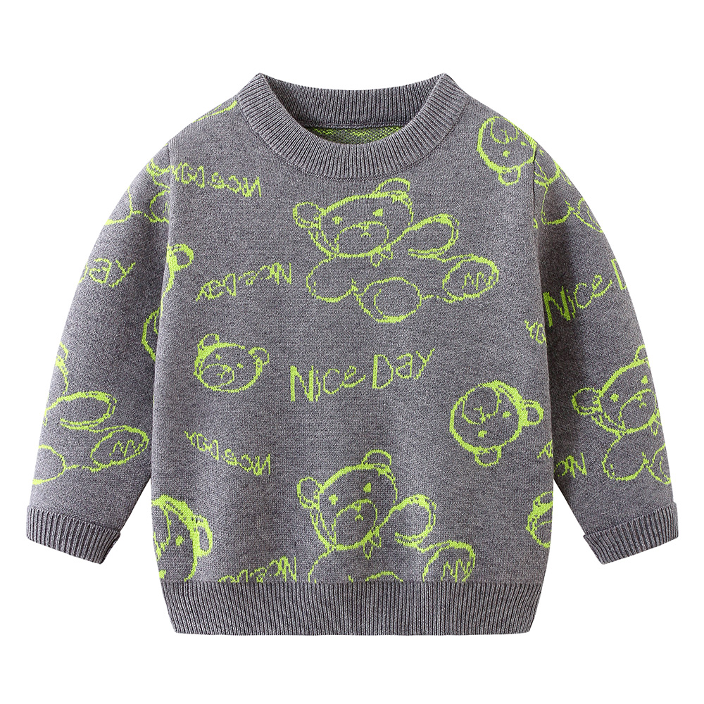 男童圆领毛衣2025春秋新款韩版儿童服上衣棉线衣打底衫8060