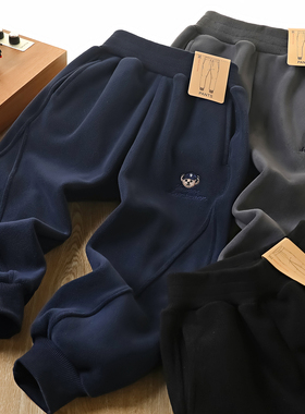 男童双面加运动裤冬季儿童加厚保暖卫裤2025新款宝宝休闲裤子6579