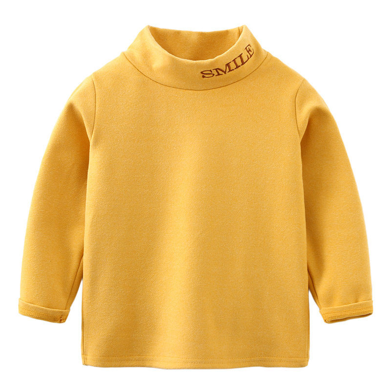 儿童半高领德绒打底衫磨毛厚款春秋装男童卫衣宝宝内搭T恤衫2797