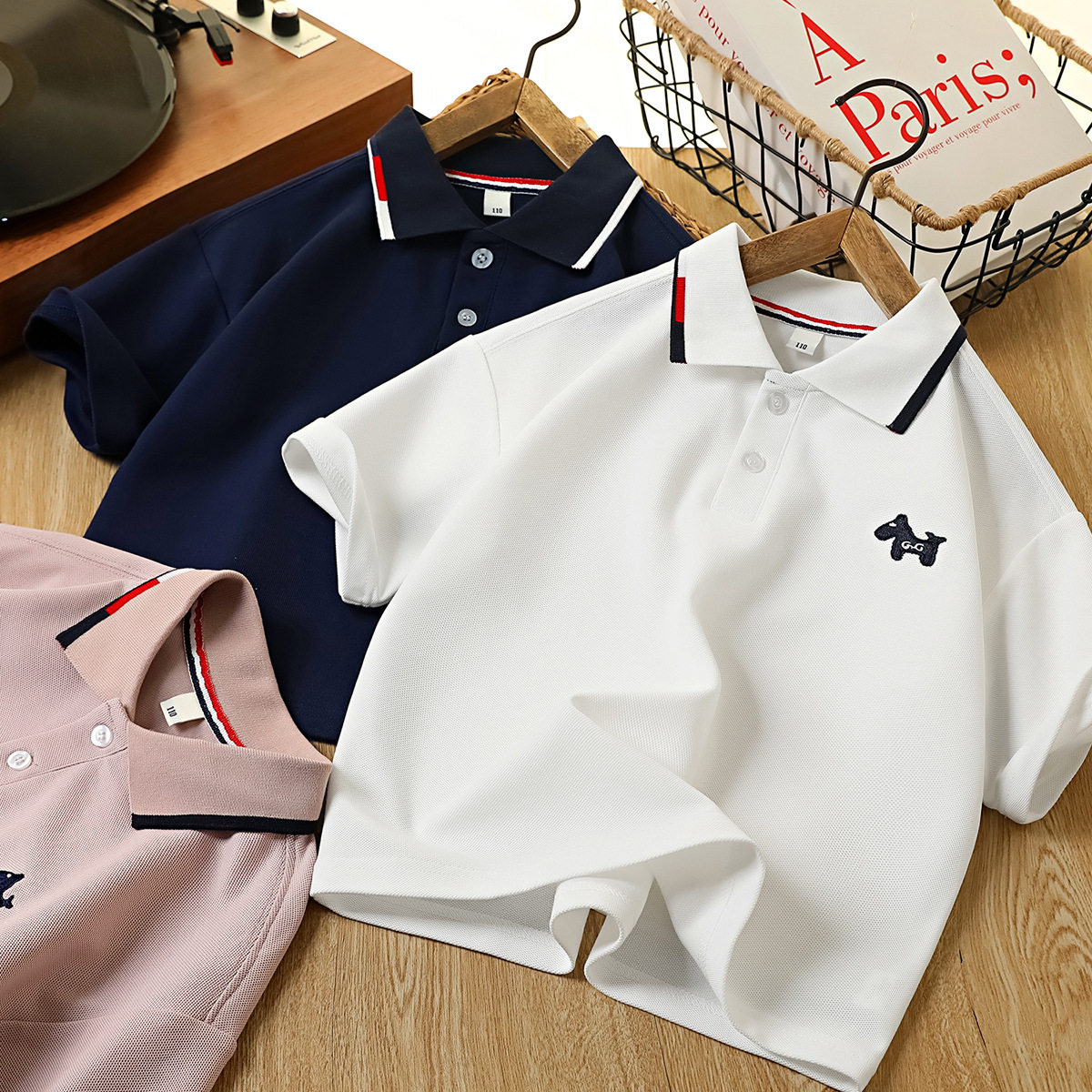 儿童短袖polo衫薄夏季新翻领短袖T恤男童亲子装半袖上衣潮1317