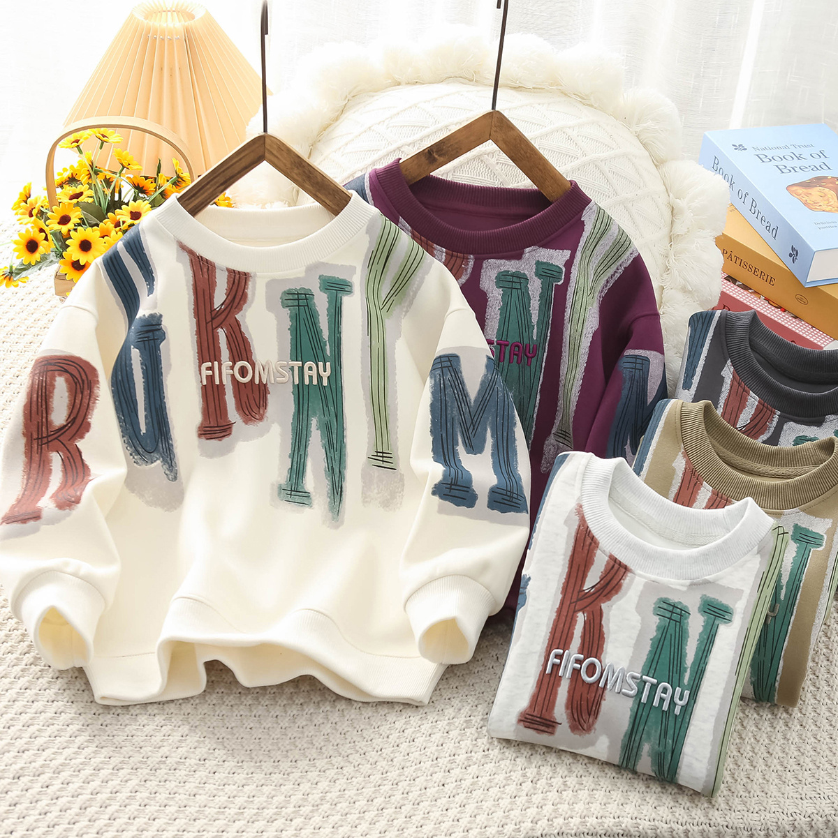 男童圆领印花卫衣春秋季运动上衣