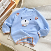 男童全棉卡通圆领毛衣2026春秋季 宝宝棉线衣8166 幼童纯棉打底衫