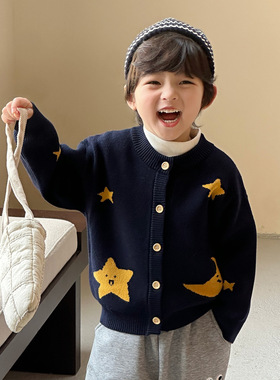 童装男童纯棉毛衣开衫秋款宝宝打底衫上衣儿童圆领针织衫8173