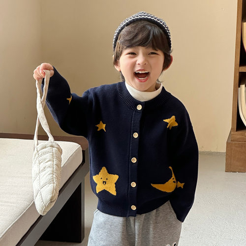 春季男童纯棉毛衣开衫外套针织衫