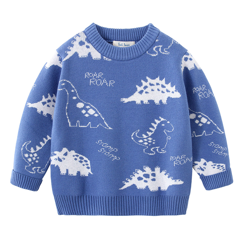 男童圆领毛衣冬季加绒保暖线衣厚