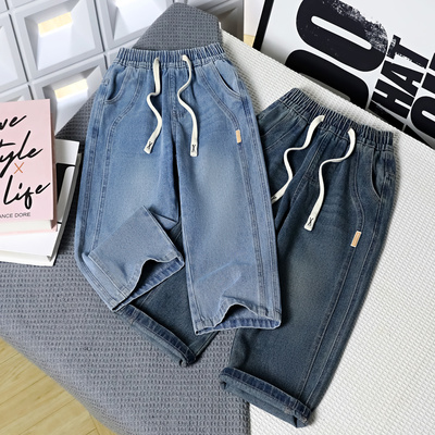 男童时尚松紧腰牛仔裤