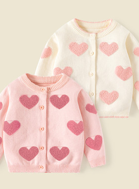 婴儿毛衣外套女宝宝秋装长袖针织开衫女童衣服洋气百搭春秋8236