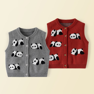 男童针织背心马甲春秋外穿