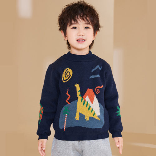 男童加绒毛衣冬季加厚保暖线衣