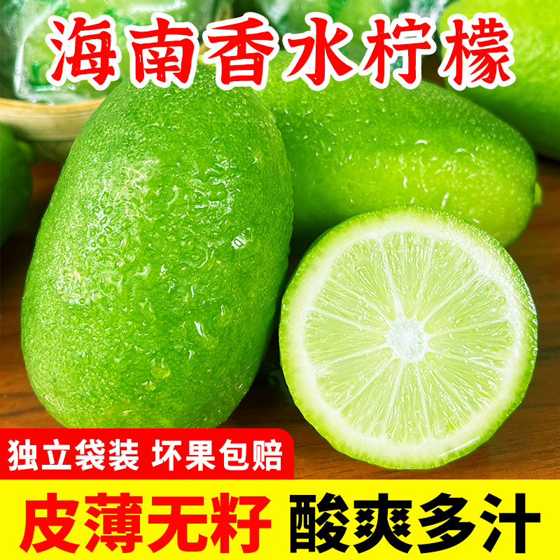 海南無籽香水青檸檬新鮮水果5斤包郵四季青檸奶茶店用批發(fā)整箱