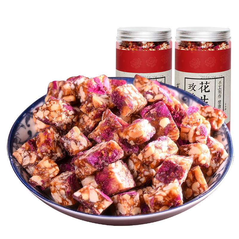 云南特产玫瑰花生酥糖220g*2罐鲜花酥香脆休闲办公室小零食包邮|ruв категории закуски/орехи/специальность, конфеты/желе/пудинг, конфеты - от Buy2taobao.com для оказания профессиональной услуги покупки агента Taobao